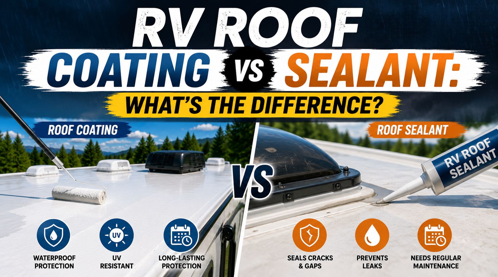RV roof coating vs sealant