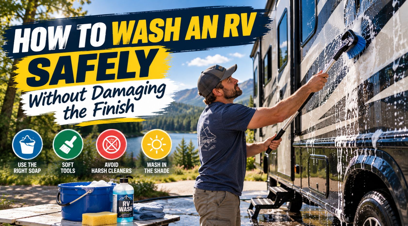 how to wash an rv safely